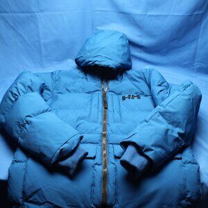 Helly Hansen Blue Parka winter Waterproof Wind Chill Cold Facts S/P